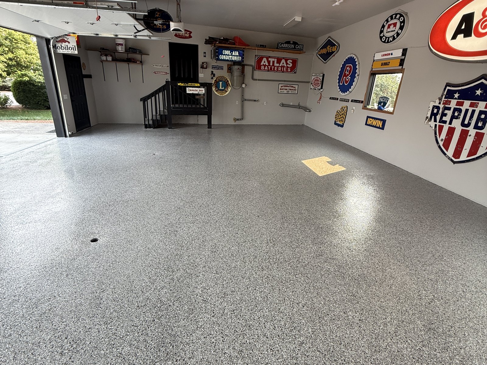 Finished garage, collector wall